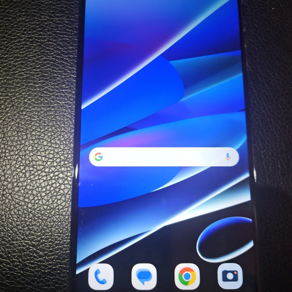 Motorola Smartphone with Blue and Black Display